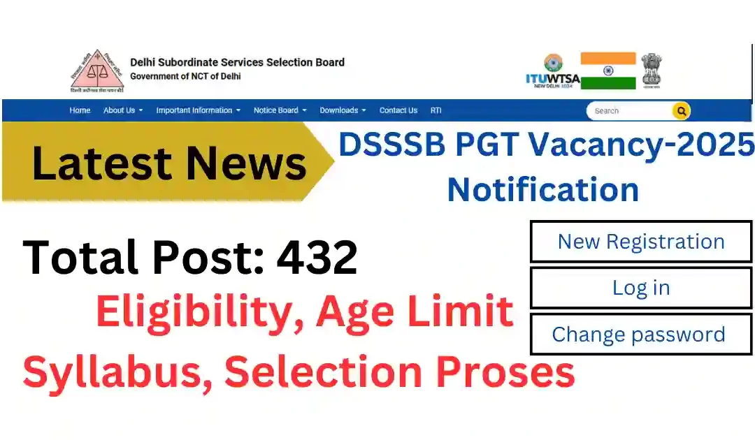 DSSSB PGT Vacancy 2025 Notification : Eligibility, Age Limit, Syllabus